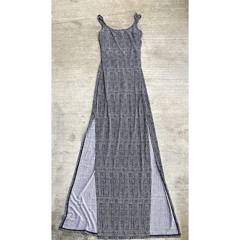 BCBGeneration Maxi Dress Womens Small Geometric Strappy Cut-Out Knit Tribal NWT